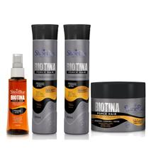 Kit Biotina Shampoo Condicionador Mascara Tonico Capilar Antiqueda Fortalecimento Cabelo Crescimento Shine Blue