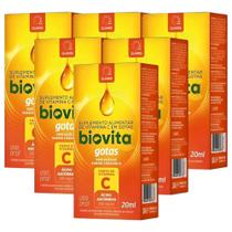 Kit Biovita C Gotas Sabor Caramelo Com 6 Caixas De 20ml Cada