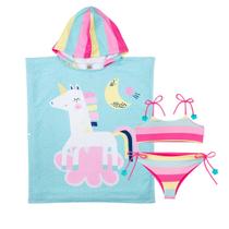 Kit Biquíni Dupla Face Infantil + Poncho Atoalhado Menina Kit Biquíni Dupla Face Infantil + Poncho Atoalhado Menina