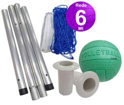 Kit Biribol Volei de Piscina com Bola + Tubos + Rede 6 M Kit Biribol Volei de Piscina com Bola + Tubos + Rede 6 M