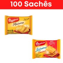 Kit biscoito bauducco misto maizena e cream cracker - 100 sachês