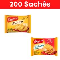 Kit biscoito bauducco misto maizena e cream cracker - 200 sachês