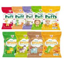 Kit Biscoito Infantil Mini Puffs & Veggies Sabores Sortidos Nhami Mami - 9 Unidades 15g Kit Biscoito Infantil Mini Puffs & Veggies Sabores Sortidos Nhami Mami - 9 Unidades 15g