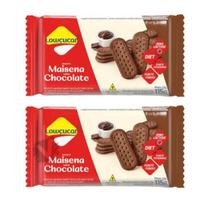 Kit Biscoito Maisena Chocolate Lowçucar Zero Adição de Açúcares Sem Lactose Diet 115g