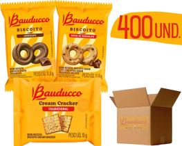 Kit Biscoito Sachê Bauducco Choco + Leite+ Cream Cracker 400 und