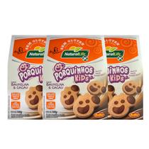 Kit Biscoito Sem Glúten Porquinhos Kids Baunilha e Cacau - 3 Unidades Natural life 100g