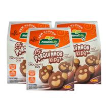 Kit Biscoito Sem Glúten Porquinhos Kids Chocolate Duo - 3 Unidades Natural life 100g