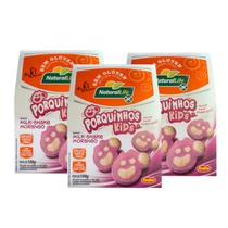 Kit Biscoito Sem Glúten Porquinhos Kids Milk Shake Morango - 3 Unidades Natural life 100g