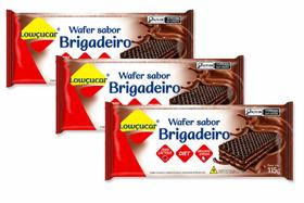 Kit Biscoito Wafer Brigadeiro Zero Lactose, Zero Açúcar Lowçucar - 3 unidades de 115g