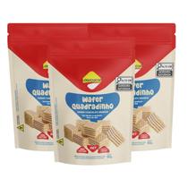 Kit Biscoito Wafer Quadradinho Diet Zero Lactose Chocolate Branco - Lowçúcar 3 Unidades 60g