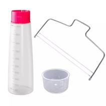 Kit Bisnaga Molhar Umedecer Bolo + Nivelador Cortador Fatias 2 Fios