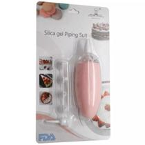 Kit Bisnaga Saco Confeiteiro com 5 Bicos Decoração Decorador Artesanal Bolos Doces Confeitaria