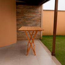 Kit Bistrô Eucalipto Dobrável com 4 Banquetas de Madeira