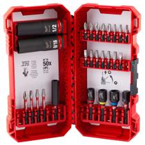 Kit bit shockwave e soquetes impacto com 26 pcs 48-32-4408 milwaukee