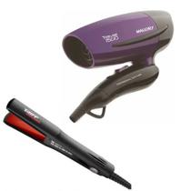 KIT BIVOLT - SECADOR DE CABELO MALLORY TRAVEL 1500 1250W + PRANCHA TAIFF SUPER MINI ACTION 200ºC