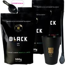 Kit Black Erva Mate Tereré 3 Pacotes 500g cada + Copo Caldereta acrílico Preto + Bomba ClássicaPreta Kit Black Erva Mate Tereré 3 Pacotes 500g cada + Copo Caldereta acrílico Preto + Bomba ClássicaPreta