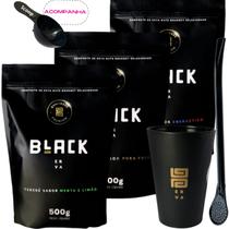 Kit Black Erva Mate Tereré 3 Pacotes 500g cada + Copo Caldereta acrílico Preto + Bomba ClássicaPreta Kit Black Erva Mate Tereré 3 Pacotes 500g cada + Copo Caldereta acrílico Preto + Bomba ClássicaPreta