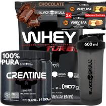 Kit Black Skull Whey Protein TURBO Concentrado 907g+ Creatina Monohidratada Turbo 150g+ Coqueteleira Kit Black Skull Whey Protein TURBO Concentrado 907g+ Creatina Monohidratada Turbo 150g+ Coqueteleira