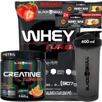 Kit Black Skull Whey Protein TURBO Concentrado 907g+ Creatina Monohidratada Turbo 150g+ Coqueteleira Kit Black Skull Whey Protein TURBO Concentrado 907g+ Creatina Monohidratada Turbo 150g+ Coqueteleira