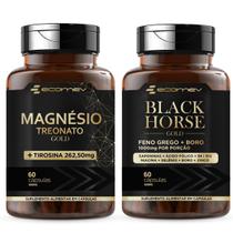 Kit Black Testo 1000mg Magnesio Treonato L Tirosina 120cáp