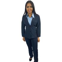 KIT Blazer Social Feminino 2 Bolsos Forrado Com Ombreira