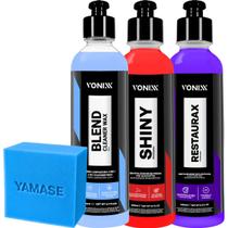 Kit Blend Cleaner Shiny e Restaurax Vonixx Limpeza Proteção e Brilho Molhado