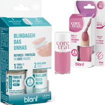 Kit Blindagem Das Unha Blant + Esmalte Tratamento Cor Rosa Transparente