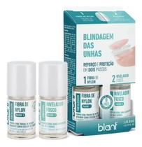 Kit Blindagem Das Unhas Fibra Nylon Nivelador Fosco Blan 2x1