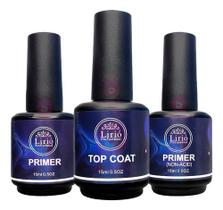 Kit Blindagem Lirió Top Coat Primer Gel Acrigel Unhas Kit Blindagem Lirió Top Coat Primer Gel Acrigel Unhas