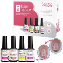 Kit Blindagem Unhas Beltrat Desidratador Primer Gel Base Selante Blindagem e Cuidados Unhas Mãos