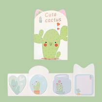 Kit Bloco Adesivo 4 Blocos Cacto Cute Cactus Natureza Anotações Notas Papelaria Kawaii