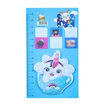 Kit Bloco Adesivo 4 Blocos Magical Cat Gatinhos Decorado Fofo Anotações Notas Kawaii