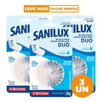 Kit Bloco para Caixa Acoplada Duo Brisa do Oceano 3 unidades Sanilux