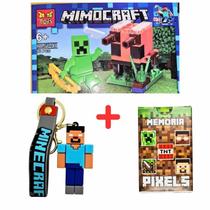 Kit Blocos 50 Peças + Jogo Da Memoria Inspirado No Minecraft