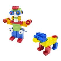 Kit Blocos de Montar Infantil 112 Peças Crie e Brink