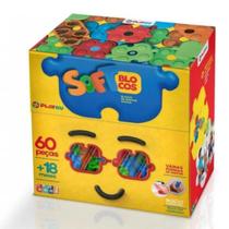 Kit Blocos de Montar Macios 60 peças Playou - PA1003