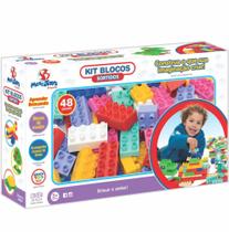 Kit Blocos De Montar Mercotoys Com 48 Peças