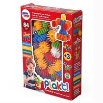 Kit blocos de montar plakt com 84 peças - paki toys - 1242