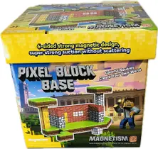 Kit Blocos Magnéticos Minecraft Construção Criativa Encaixe Magnético 6 Lados - Caixa Amarela