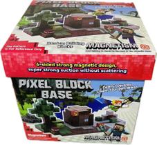 Kit Blocos Magnéticos Minecraft - Construção Criativa - Encaixes magnéticos 6 Lados - Caixa Vermelha