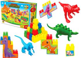 Kit Blocos Monta Monta Dinossauros 48Pcs e 8 Miniatura Kit Blocos Monta Monta Dinossauros 48Pcs e 8 Miniatura