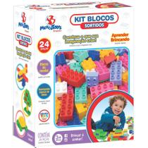 Kit Blocos Sortidos 24 Pçs 301 Mercotoys