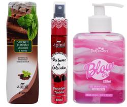 Kit Blow Girl + Perfume de Calçinha + Sabonete Intimo Apinil Chocolate