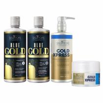 Kit Blue Gold Alinhamento Sem Formol Kit Pós Química Gold Xpress Salvatore Kit Blue Gold Alinhamento Sem Formol Kit Pós Química Gold Xpress Salvatore