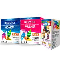 Kit Blue Vita Homem Blue Vita Mulher e Blue Zinco Kids
