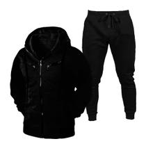 Kit Blusa De Frio Raglan e Calça Jogger De Algodão Masculino e Feminino