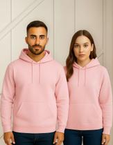 Kit Blusa Moletom Canguru Unissex Algodão Com Capuz Bolso Liso