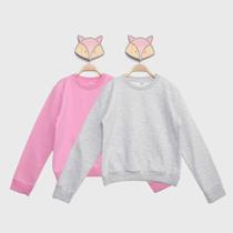 Kit Blusa Moletom Infantil Candy Kids Básico Menina 2 Peças