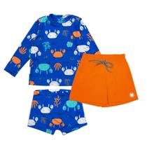 Kit Blusa Sunga Com Proteção Uv+ Bermuda Tactel Praia Menino