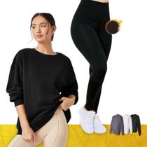 KIT Blusão Blusa MOLETOM CARECA + CALÇA leg LEGGING FLANELADA Academia Corrida Feminina 622 KIT Blusão Blusa MOLETOM CARECA + CALÇA leg LEGGING FLANELADA Academia Corrida Feminina 622